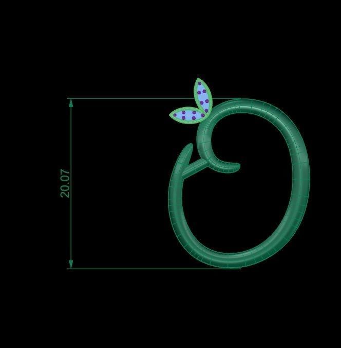 necklace s letter 3D print model_1