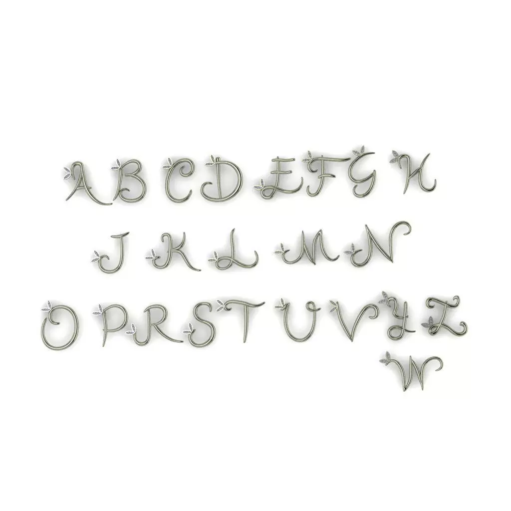 necklace s letter 3D print model_0