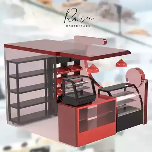 Miniature Bakery Furniture Collection  Bakeshop Kiosk  6 Pcs  3D print model