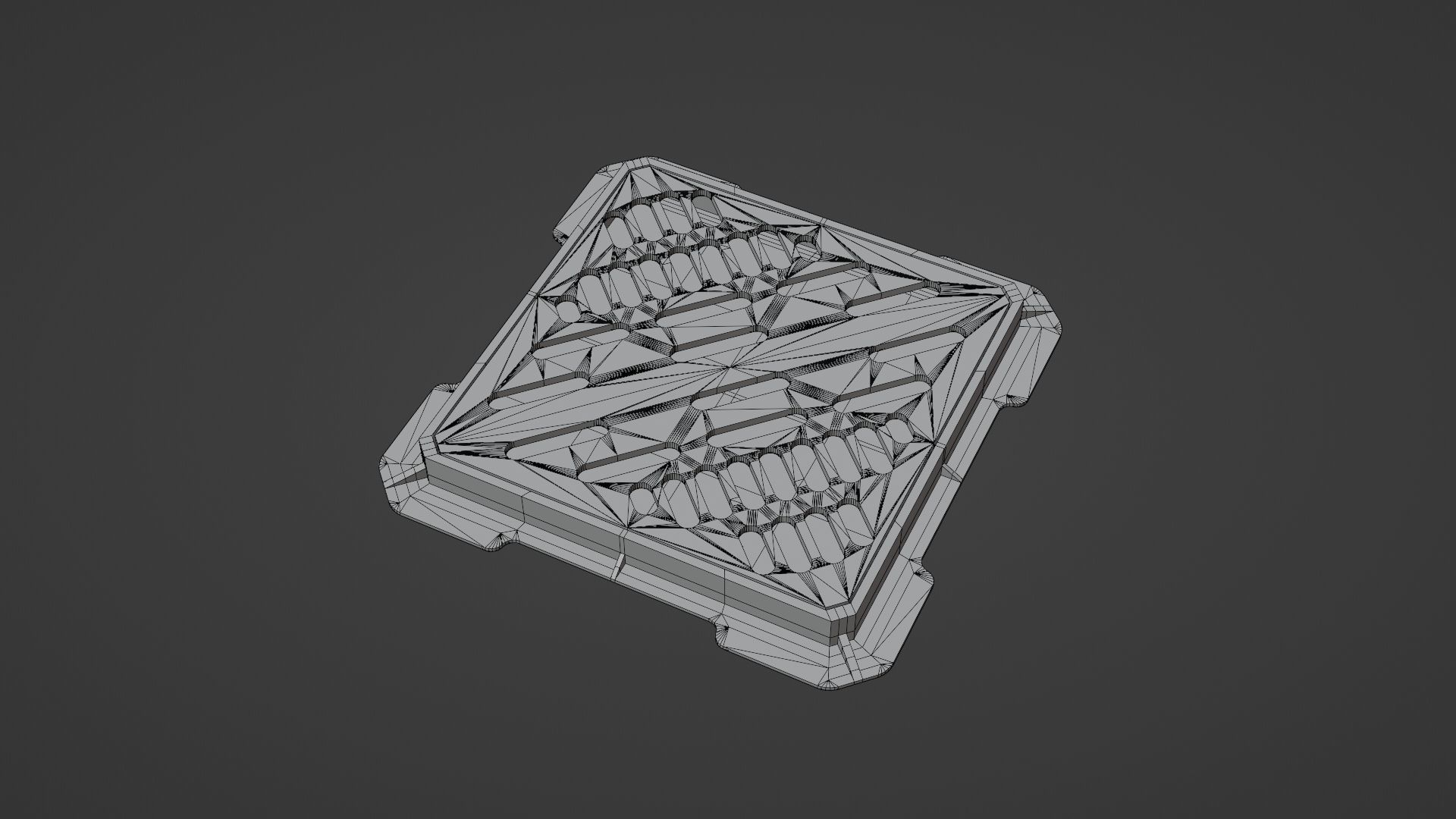 Manhole Low-poly 3D model_9