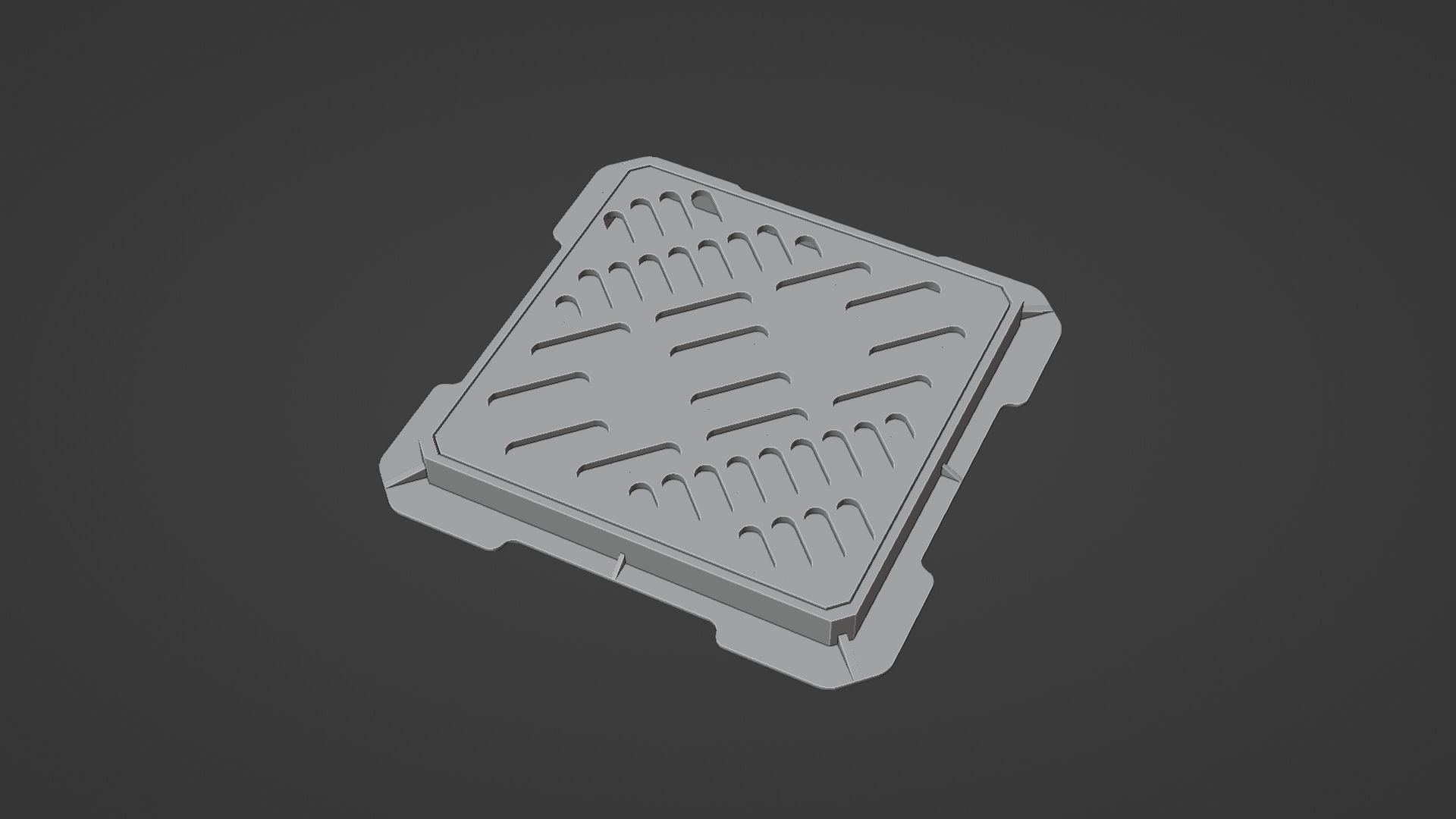 Manhole Low-poly 3D model_7