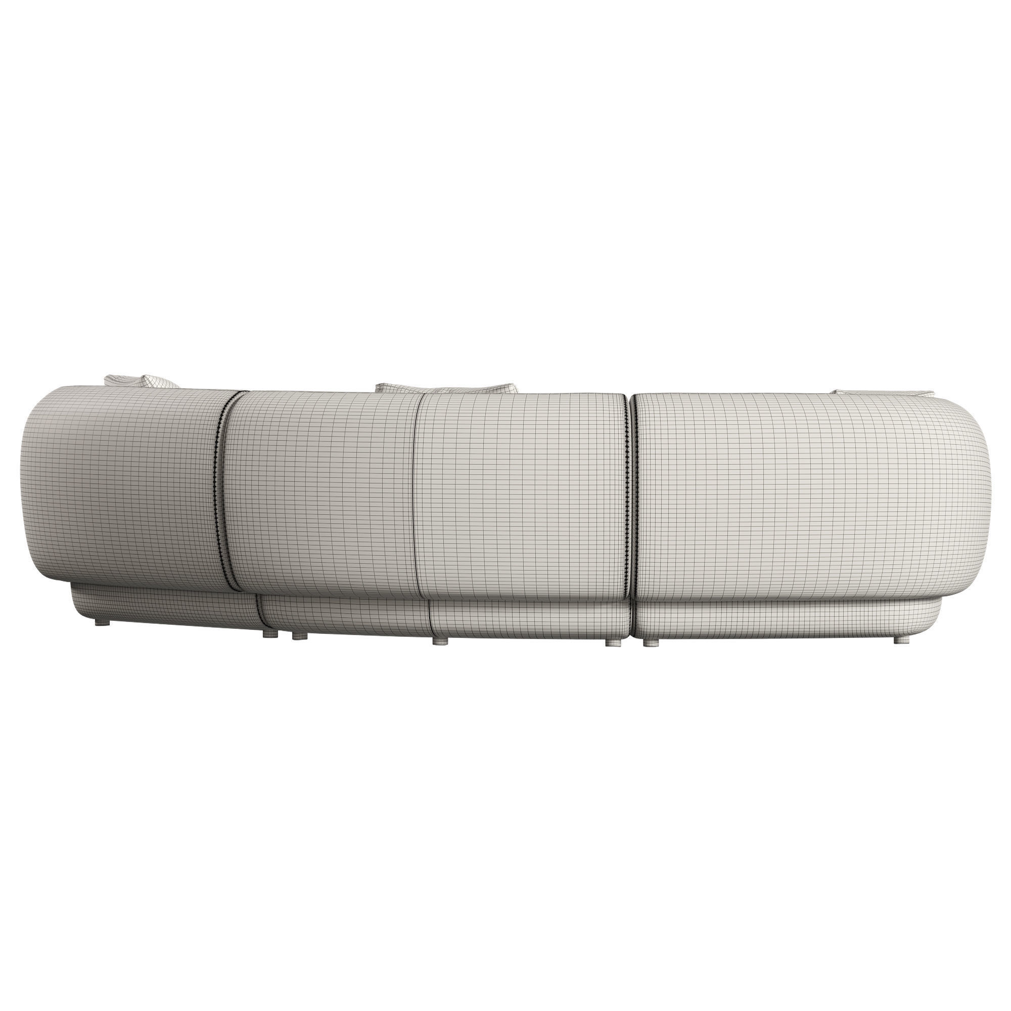 Auburn Performance Fabric Curve 3 Seater Sofa 3D model_6