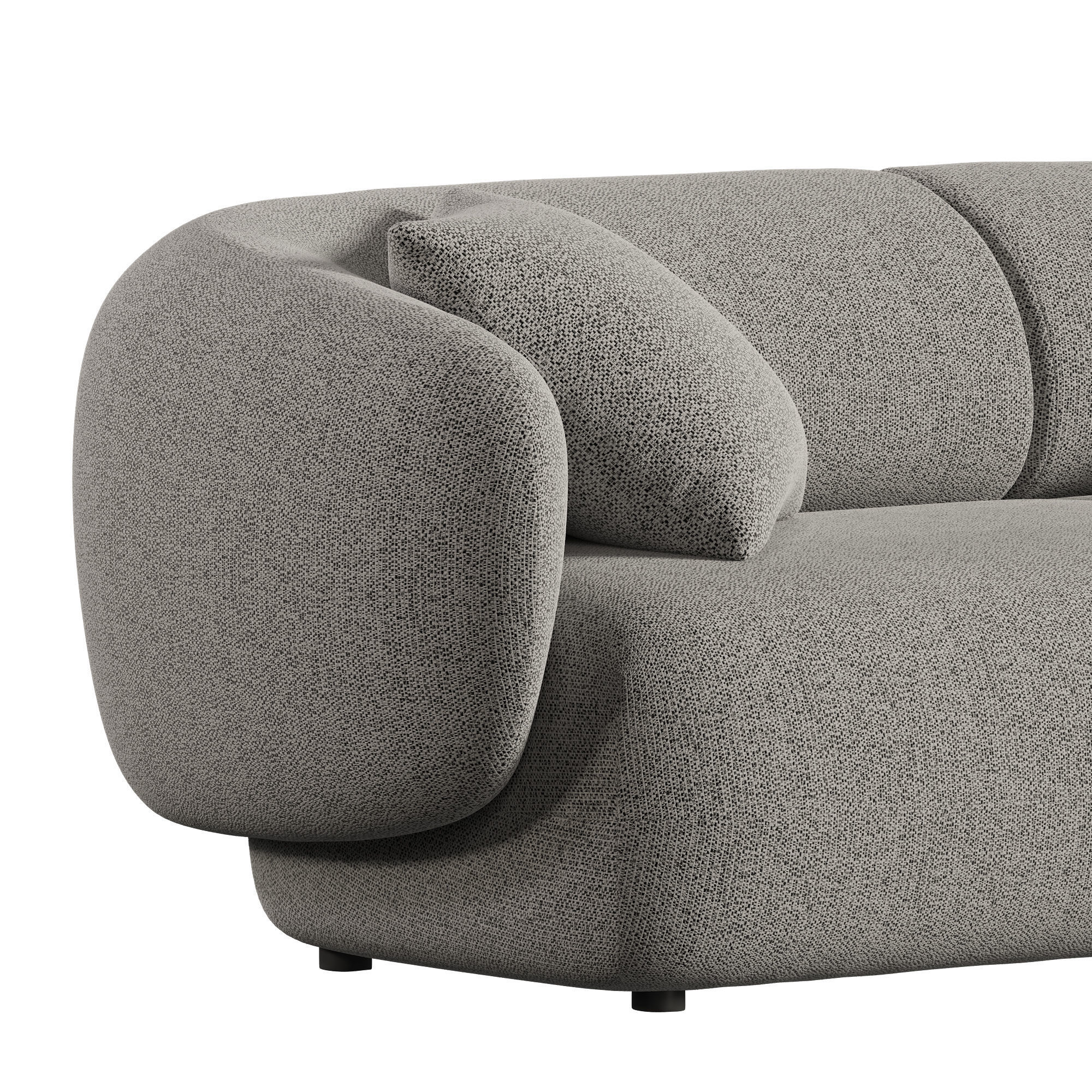 Auburn Performance Fabric Curve 3 Seater Sofa 3D model_4