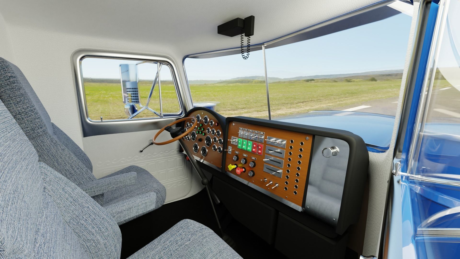 Realistic Peterbilt 359 with Interior and  Low Poly Count Low-poly 3D model_2