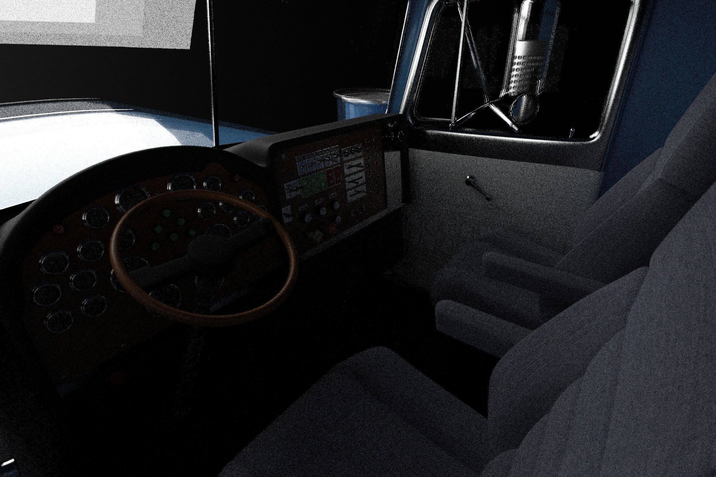 Realistic Peterbilt 359 with Interior and  Low Poly Count Low-poly 3D model_6