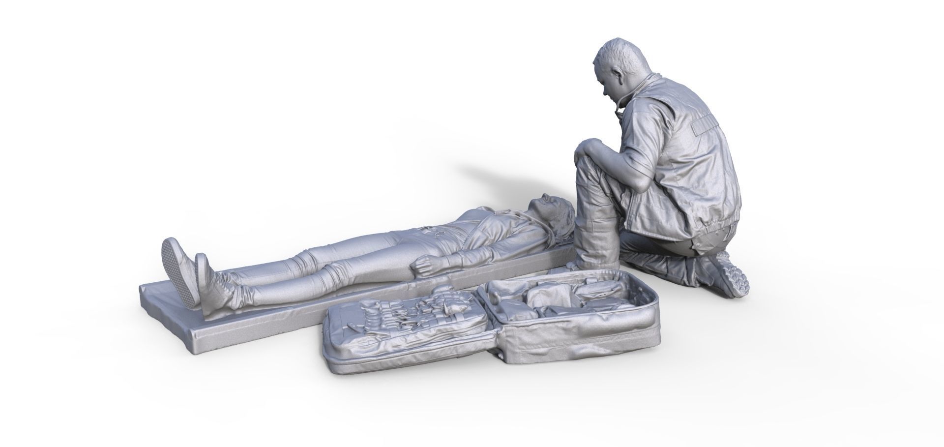Paramedic figure set 3D print model_1