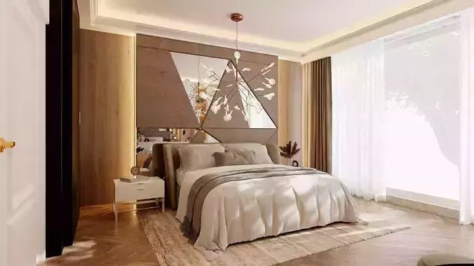 Photorealistic bedroom in native blend file by-VIZFROMBLENDER