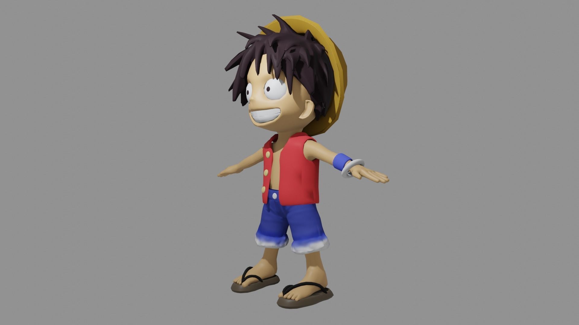 One Piece Luffy 3D model_6