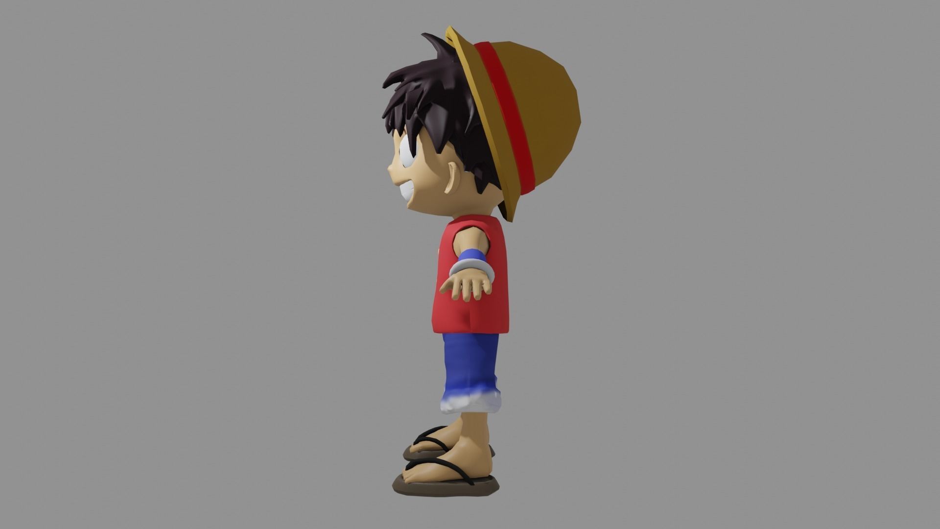 One Piece Luffy 3D model_8