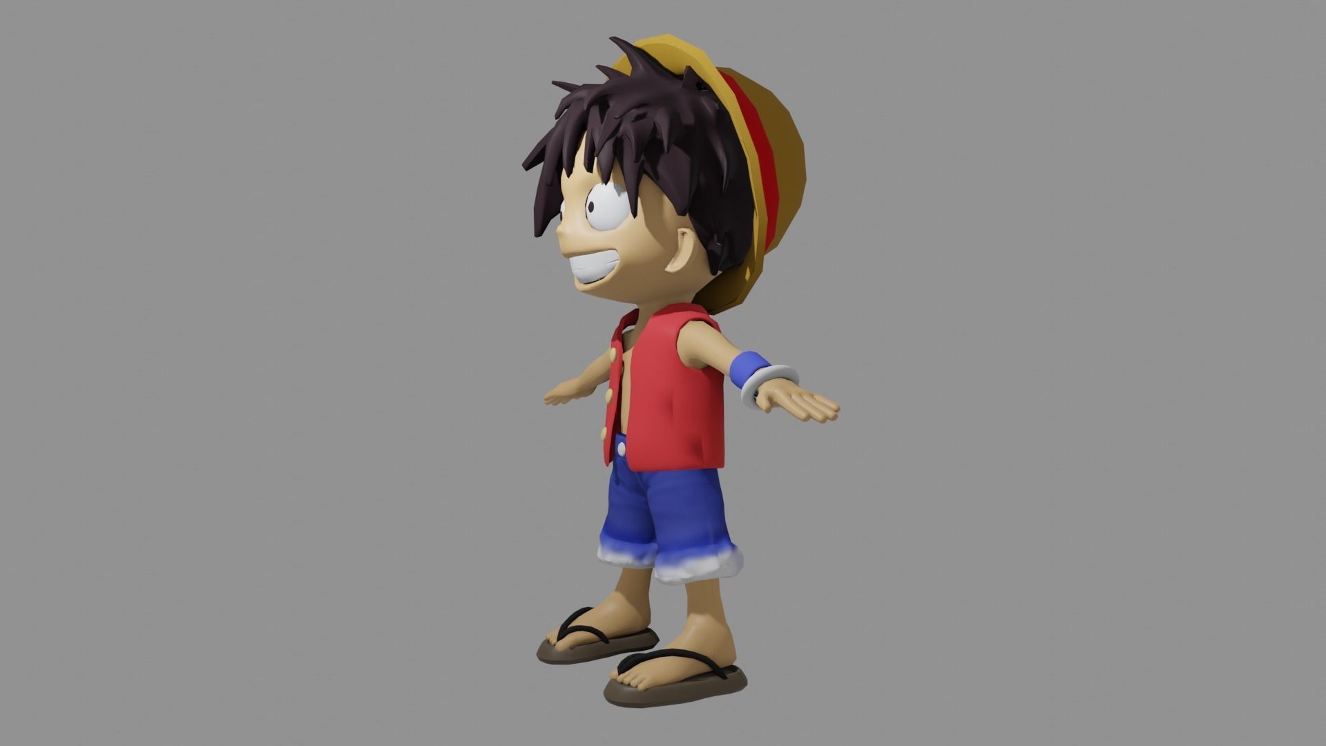 One Piece Luffy 3D model_7