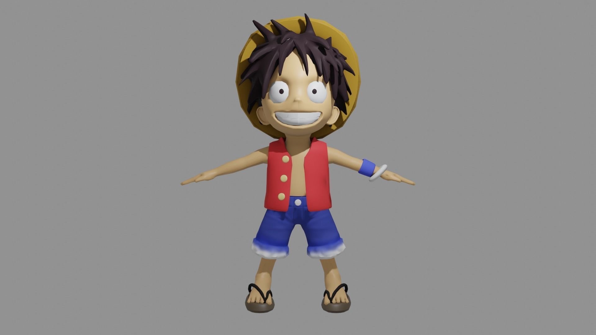 One Piece Luffy 3D model_4