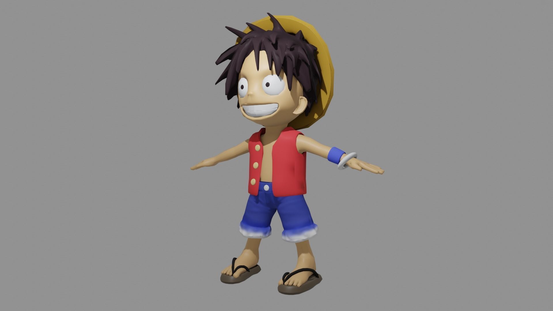 One Piece Luffy 3D model_5