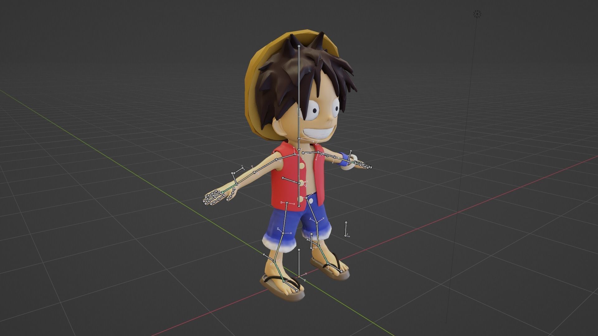 One Piece Luffy 3D model_10