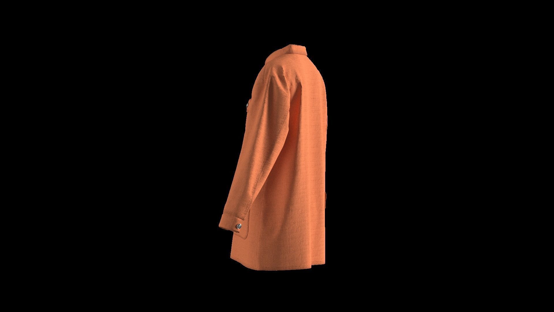 Female shirt dress 3D model_19