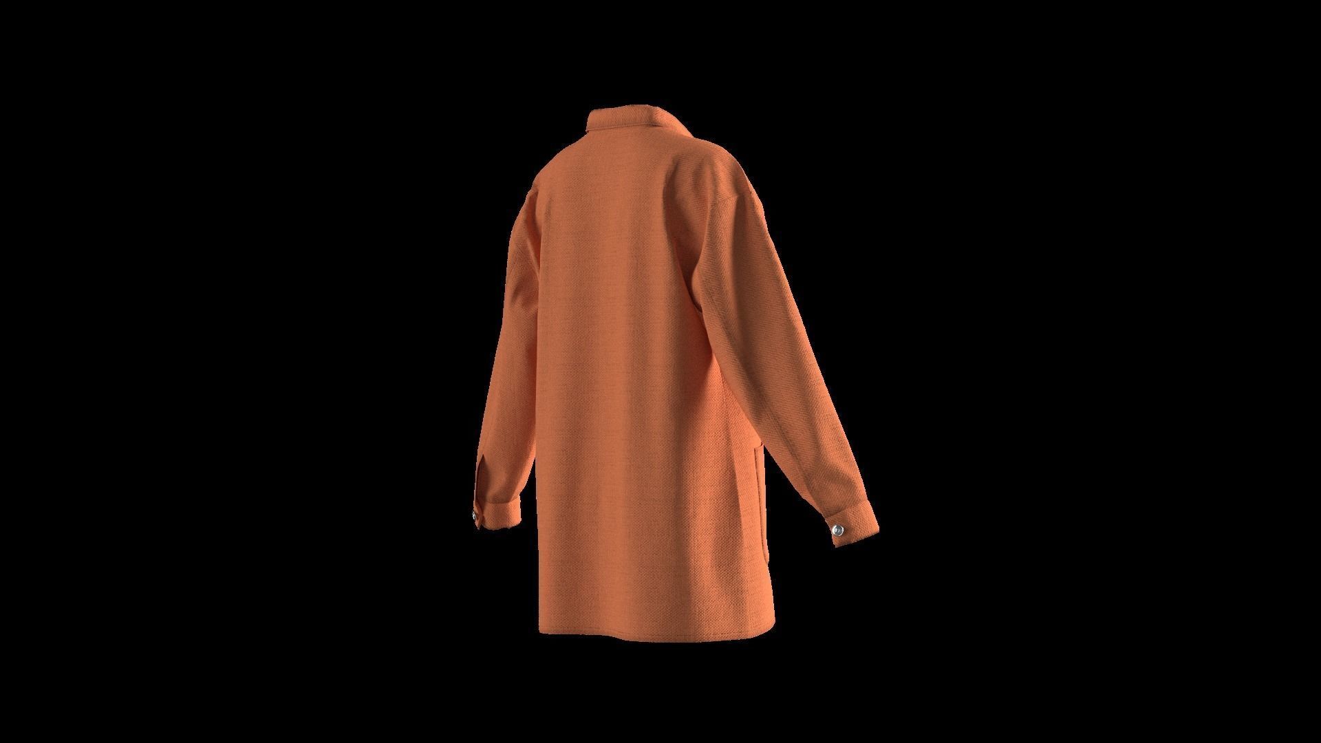 Female shirt dress 3D model_9