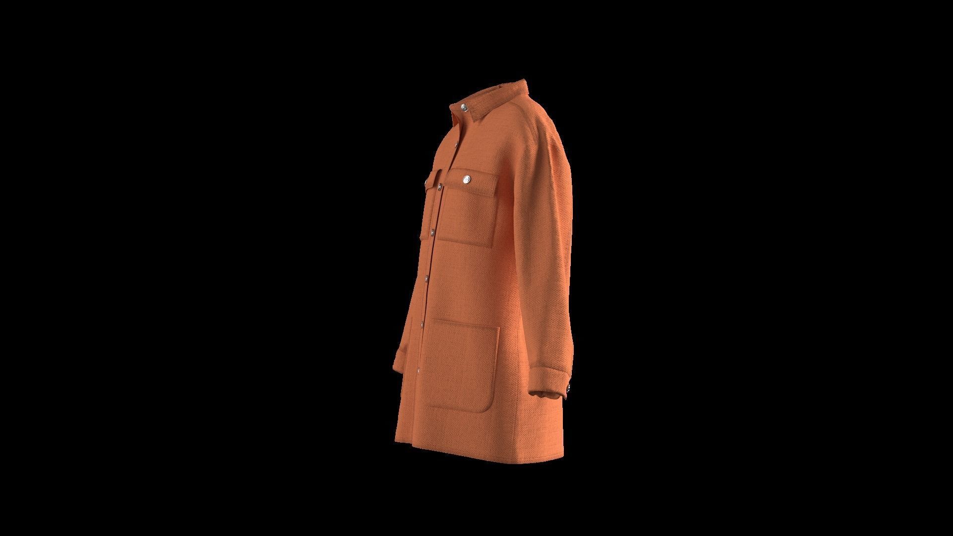 Female shirt dress 3D model_13
