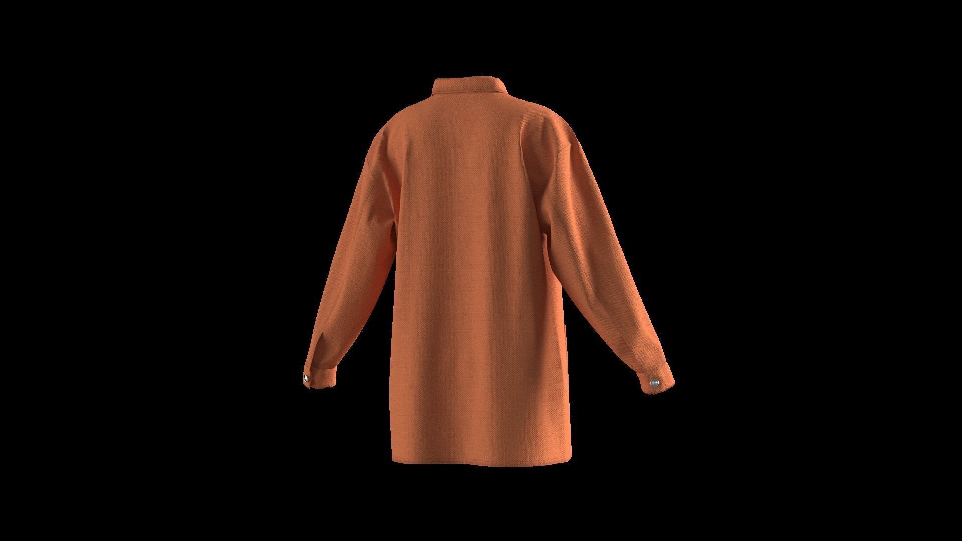 Female shirt dress 3D model_10