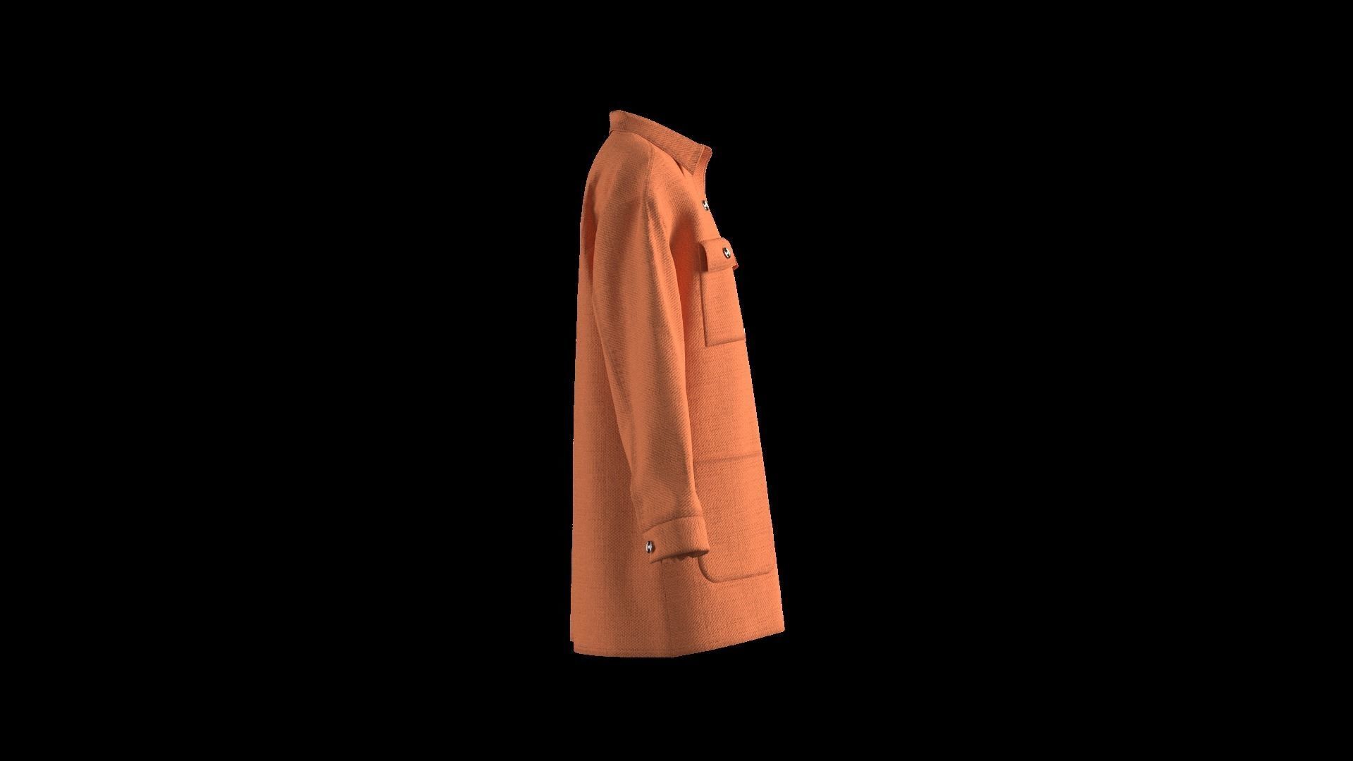 Female shirt dress 3D model_3