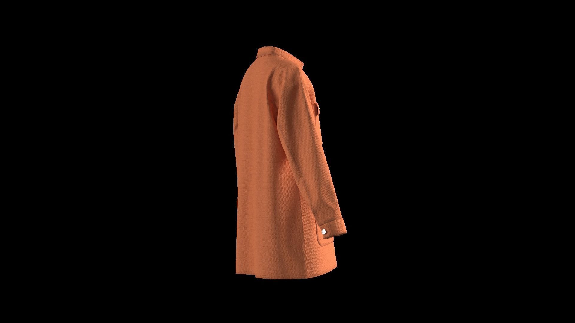 Female shirt dress 3D model_7