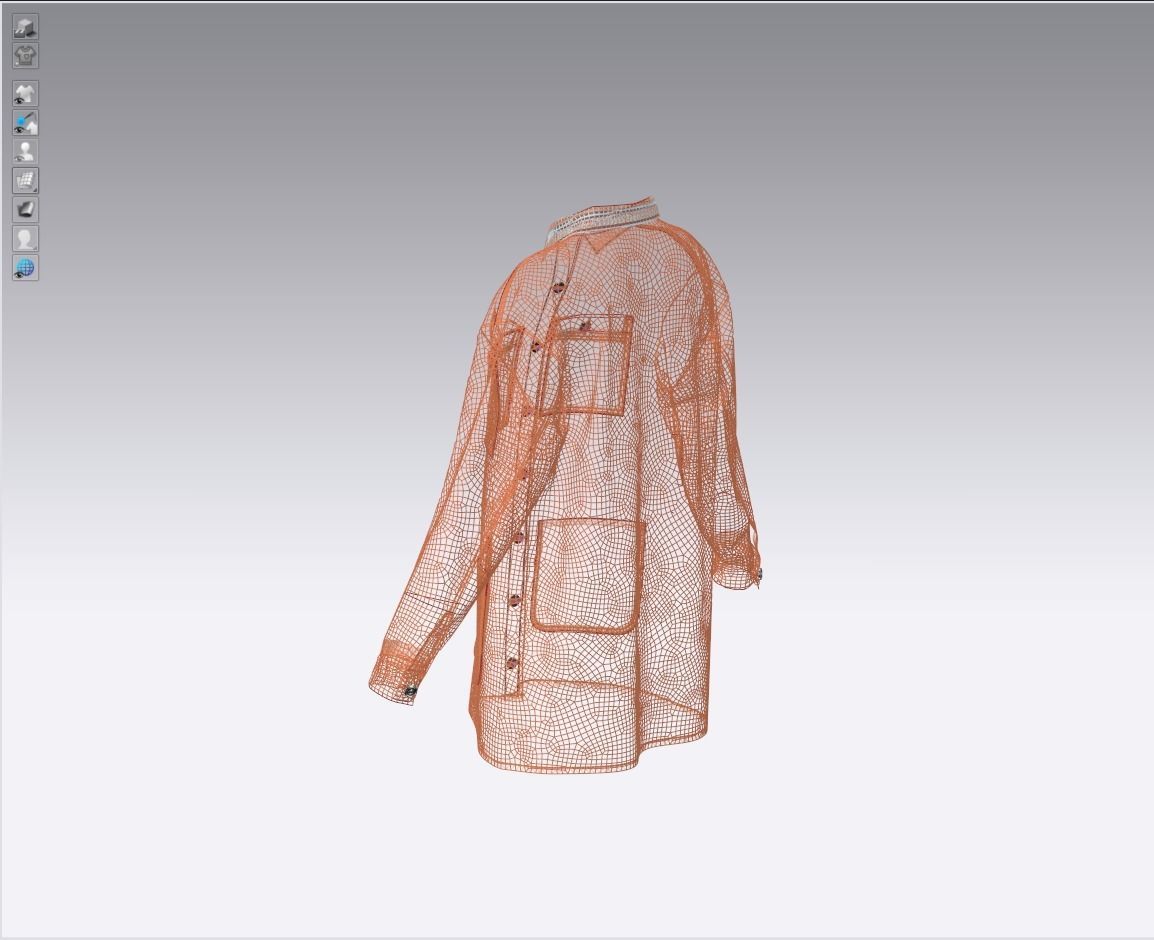 Female shirt dress 3D model_18