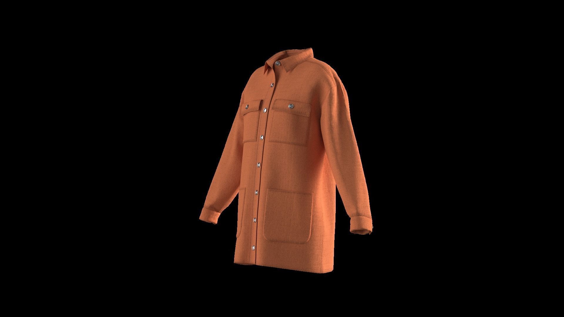 Female shirt dress 3D model_17