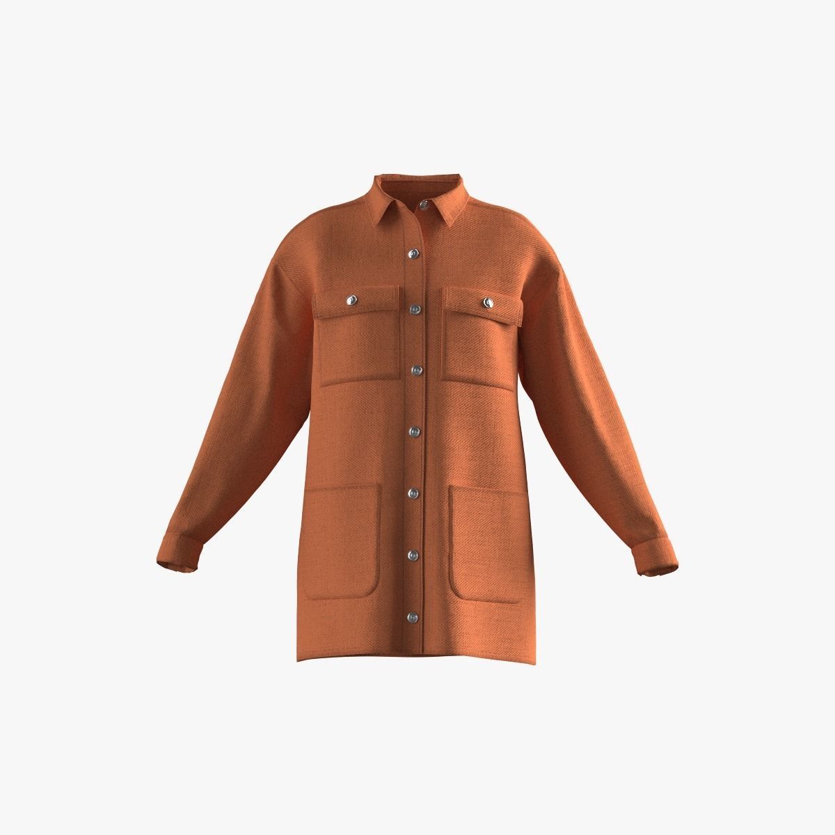 Female shirt dress 3D model_20