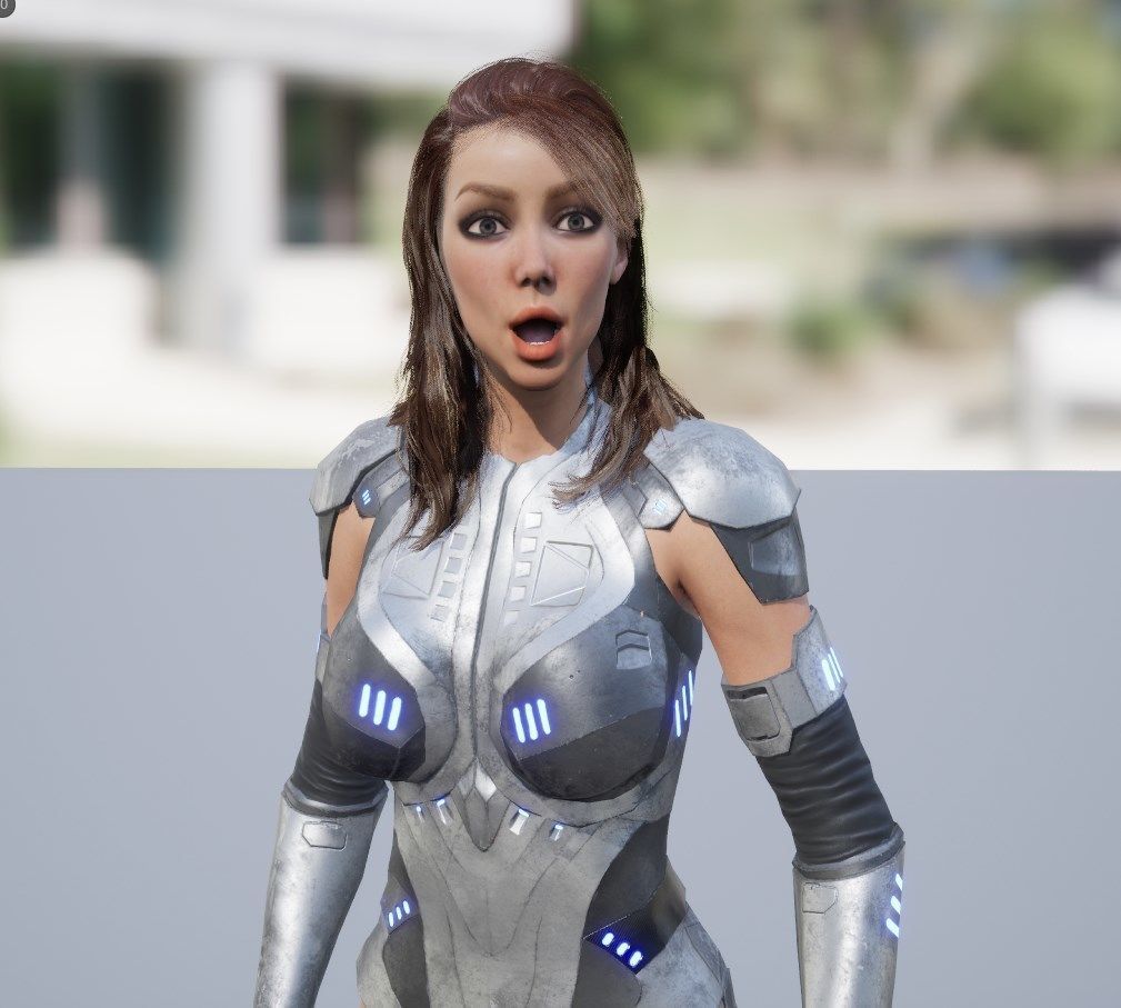 Futuristic Sci-Fi Girl Character Unreal Engine MOCAP Game Ready Low-poly 3D model_3