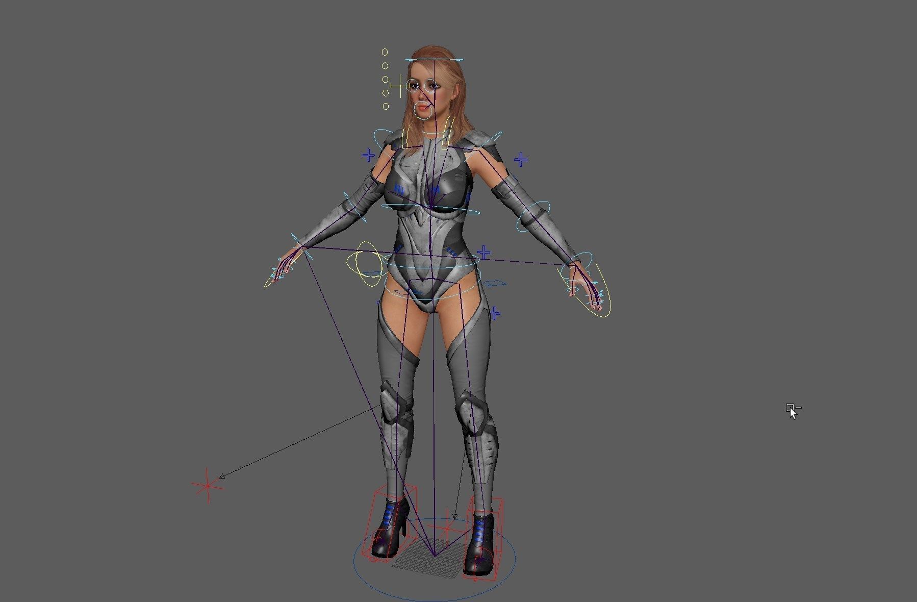 Futuristic Sci-Fi Girl Character Unreal Engine MOCAP Game Ready Low-poly 3D model_26