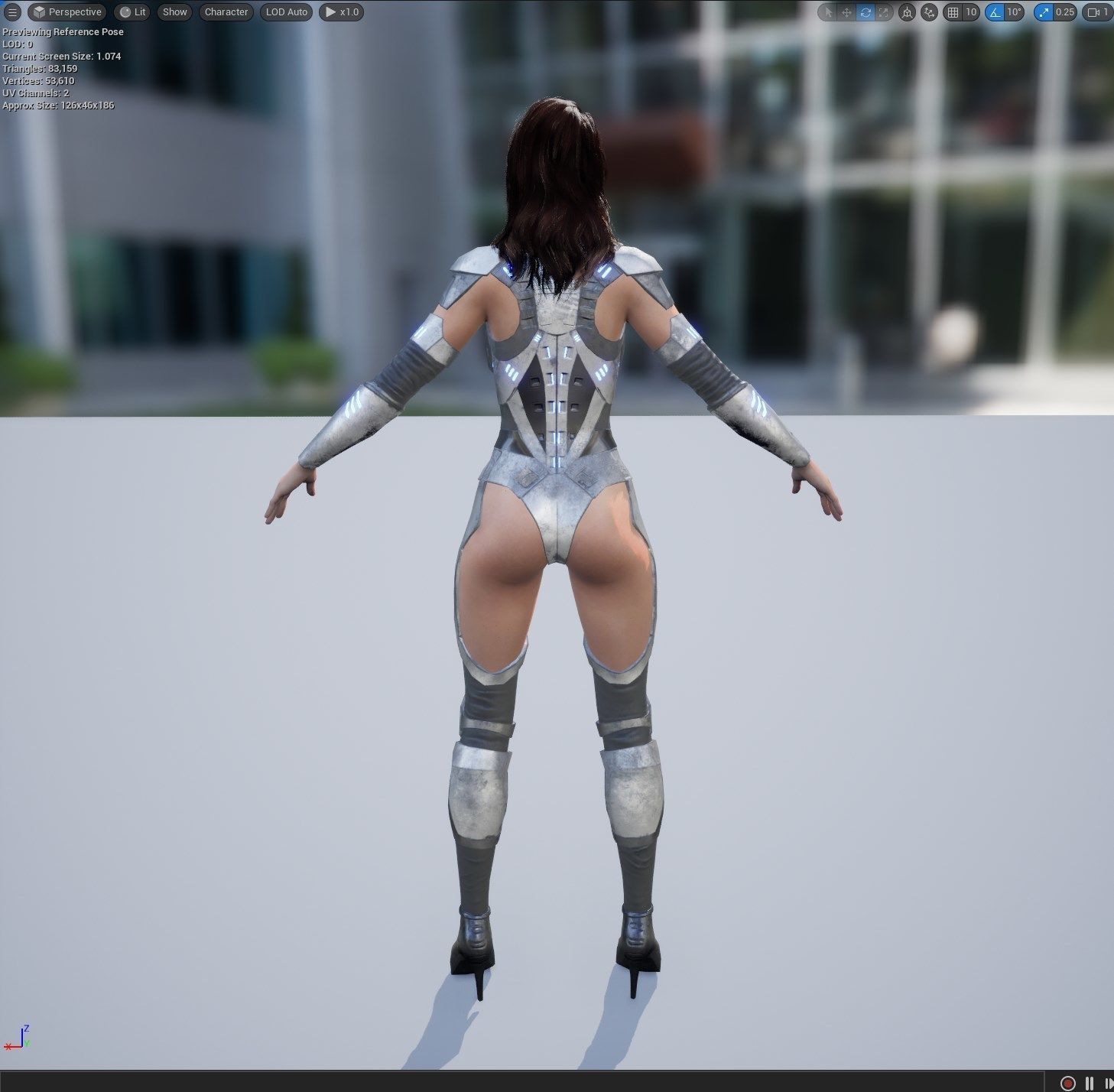 Futuristic Sci-Fi Girl Character Unreal Engine MOCAP Game Ready Low-poly 3D model_24