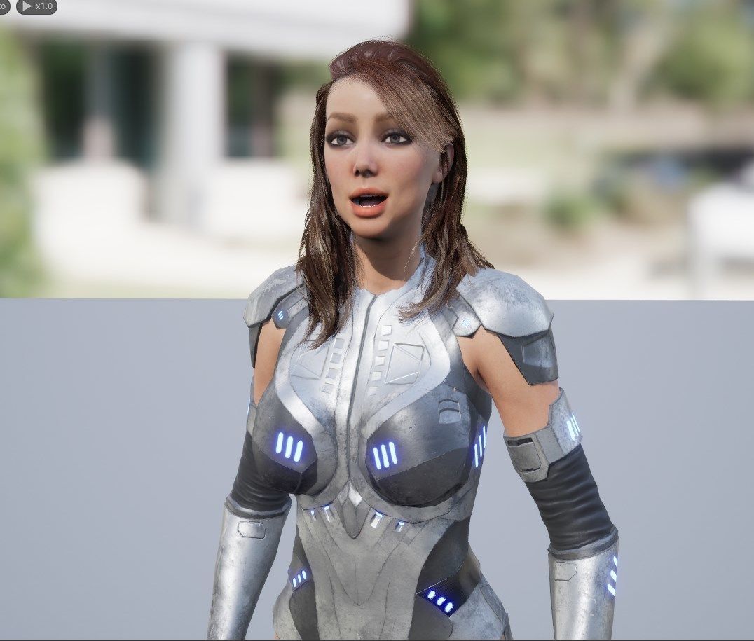 Futuristic Sci-Fi Girl Character Unreal Engine MOCAP Game Ready Low-poly 3D model_11