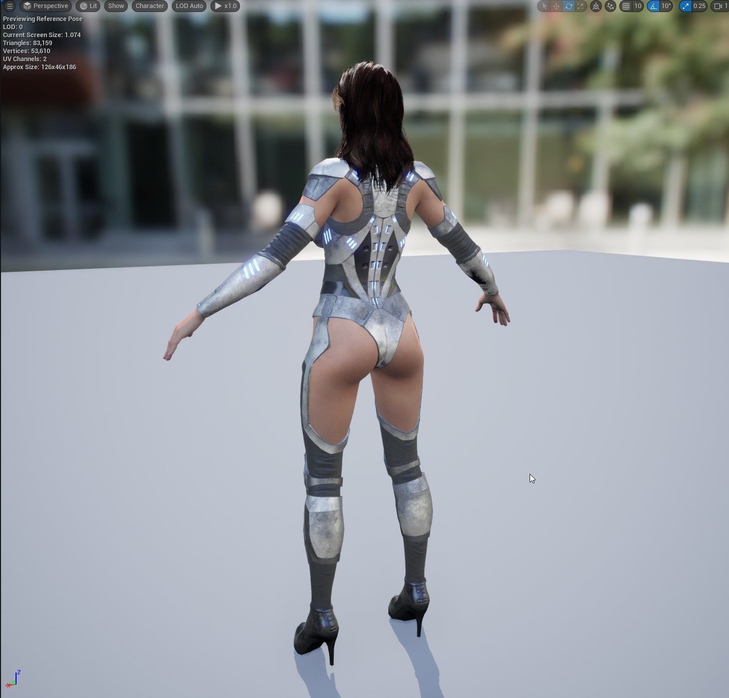 Futuristic Sci-Fi Girl Character Unreal Engine MOCAP Game Ready Low-poly 3D model_25