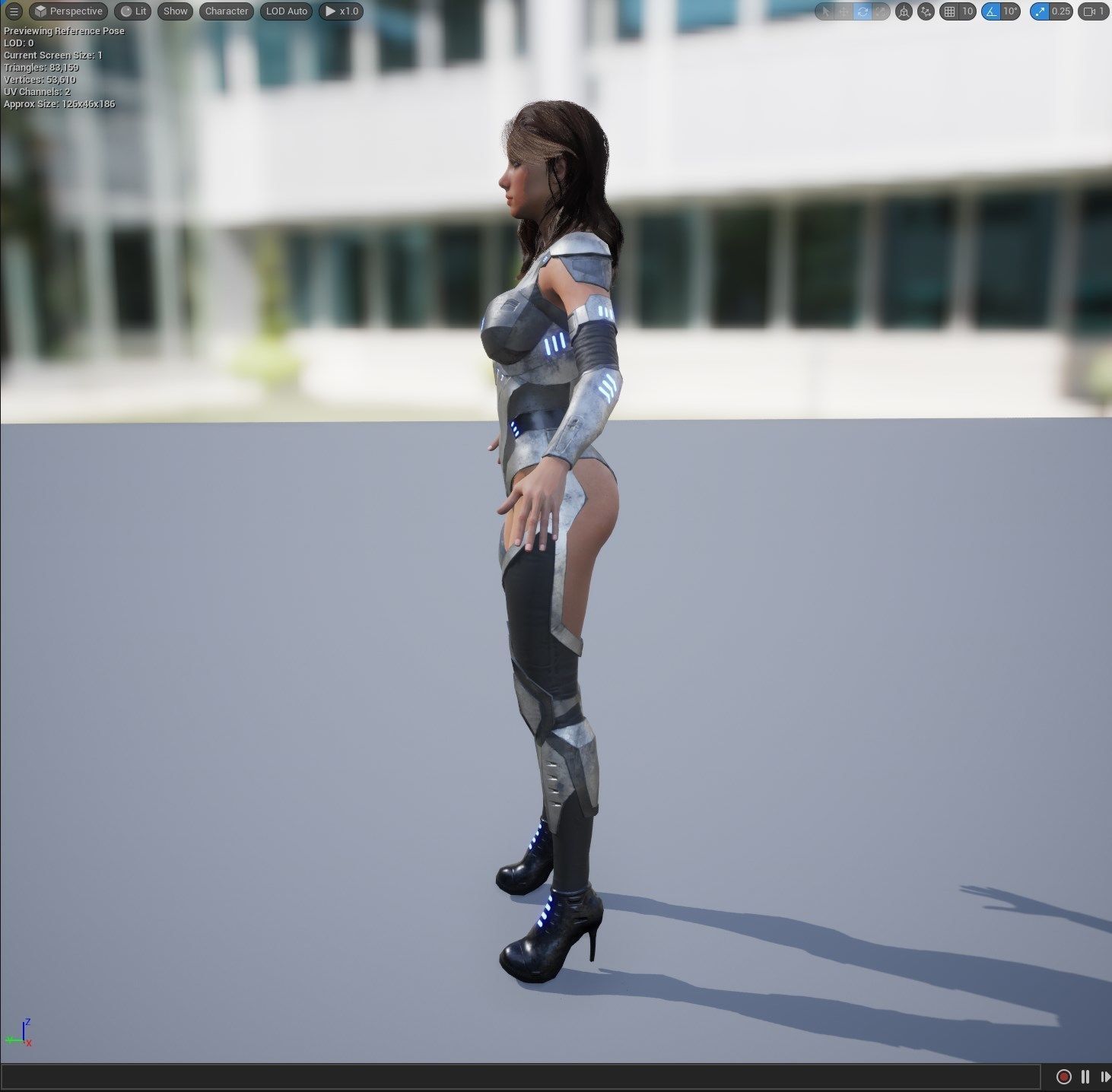 Futuristic Sci-Fi Girl Character Unreal Engine MOCAP Game Ready Low-poly 3D model_23