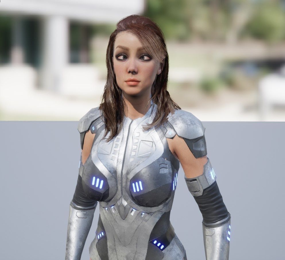 Futuristic Sci-Fi Girl Character Unreal Engine MOCAP Game Ready Low-poly 3D model_13