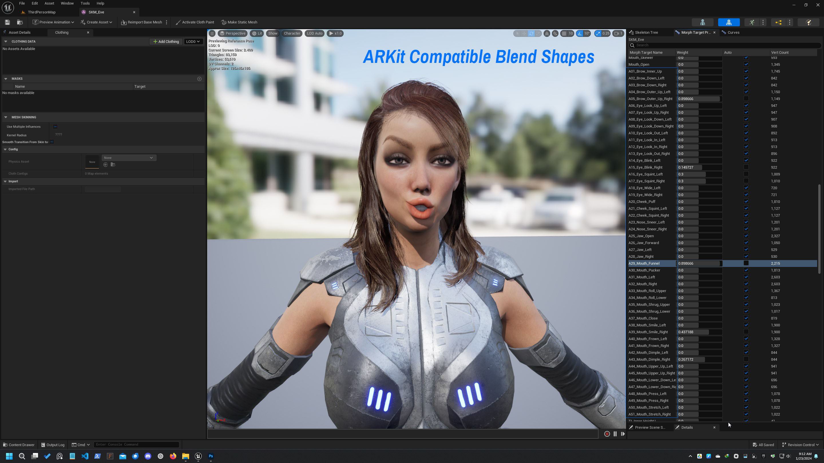 Futuristic Sci-Fi Girl Character Unreal Engine MOCAP Game Ready Low-poly 3D model_8