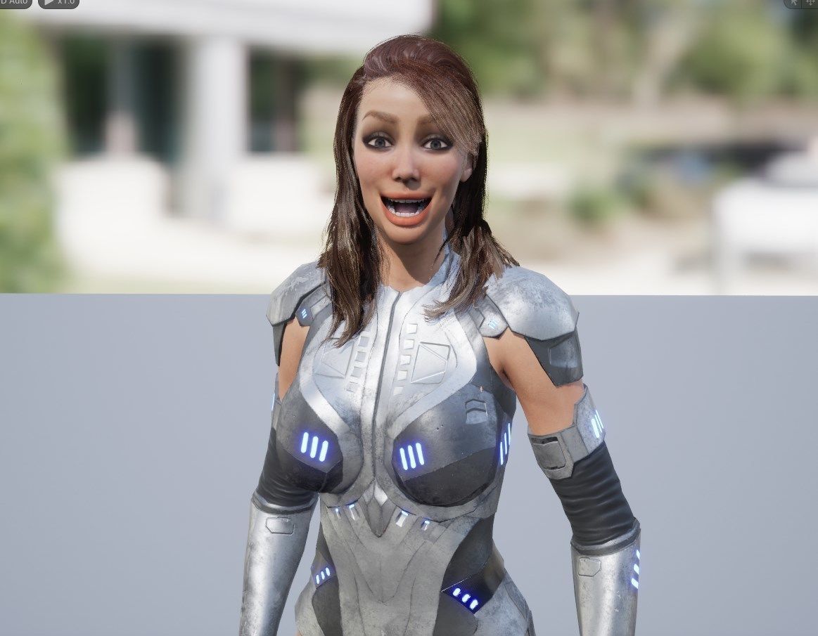 Futuristic Sci-Fi Girl Character Unreal Engine MOCAP Game Ready Low-poly 3D model_2