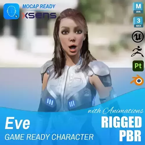 Futuristic Sci-Fi Girl Character Unreal Engine MOCAP Game Ready Low-poly 3D model