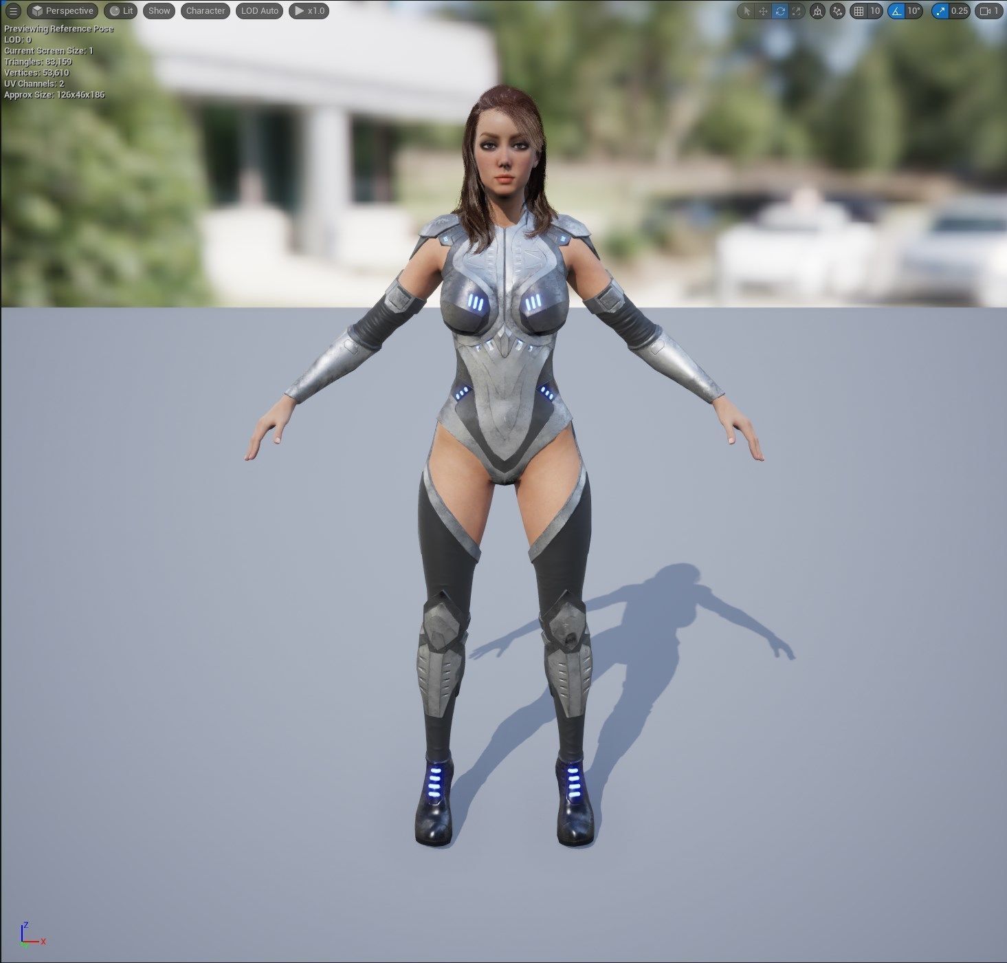 Futuristic Sci-Fi Girl Character Unreal Engine MOCAP Game Ready Low-poly 3D model_21