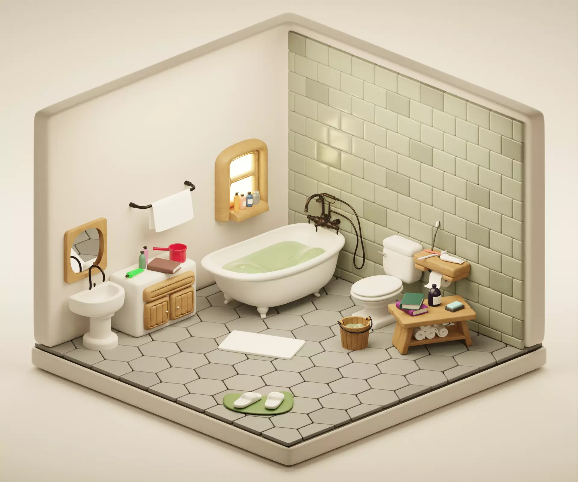 Isometric Bathroom 3D model_0