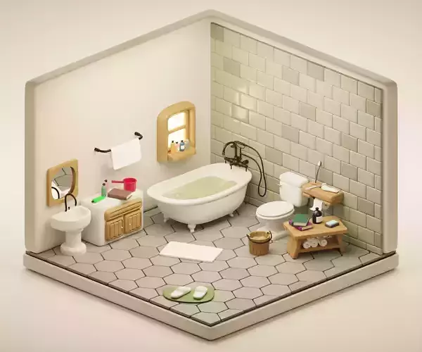 Isometric Bathroom