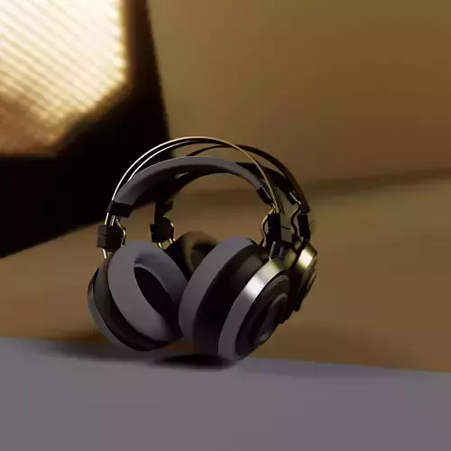 Headphones asset  Low-poly 3D model