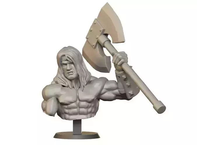 Barbarian Bust 3D print model
