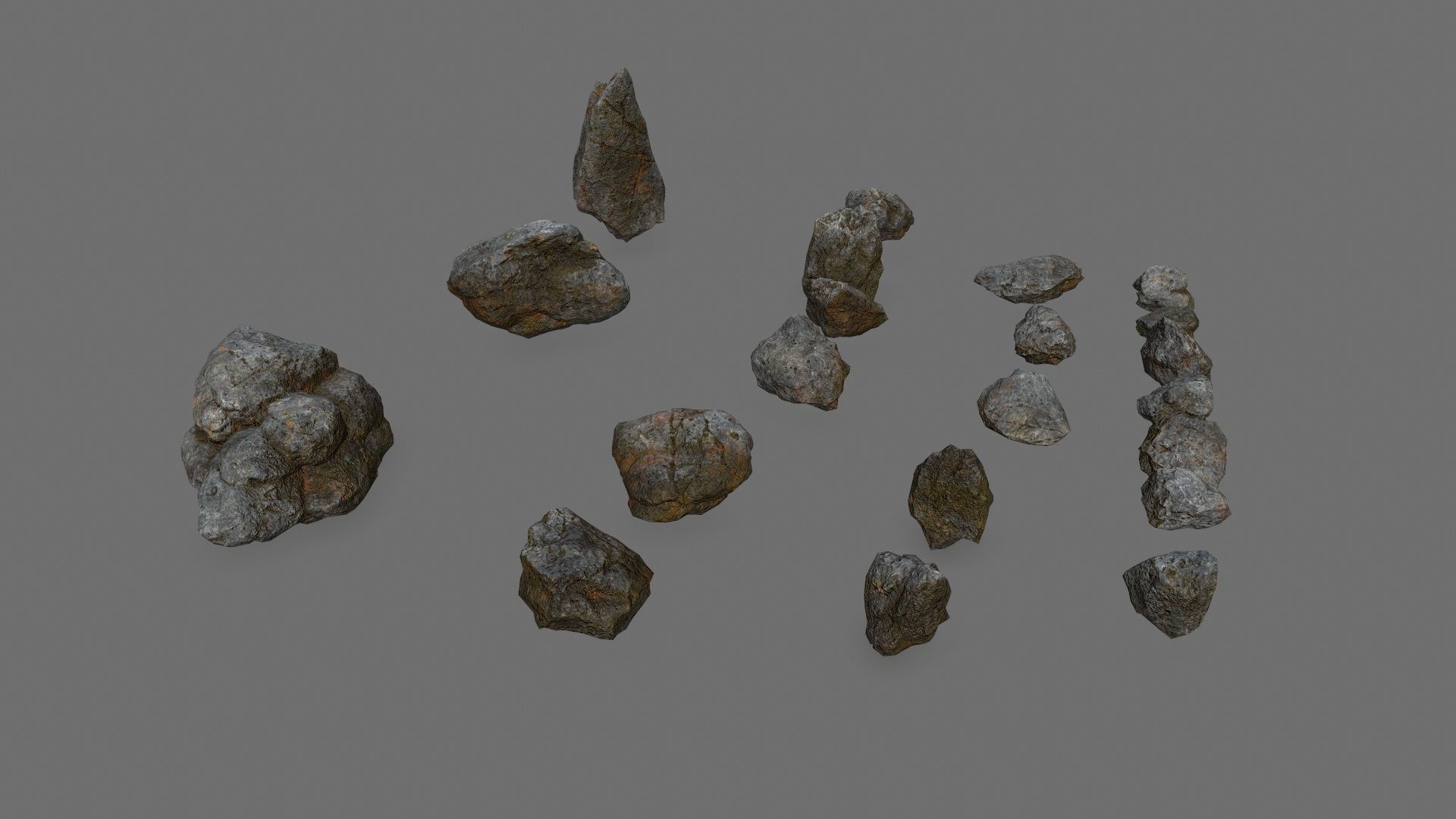 rocks Low-poly 3D model_8