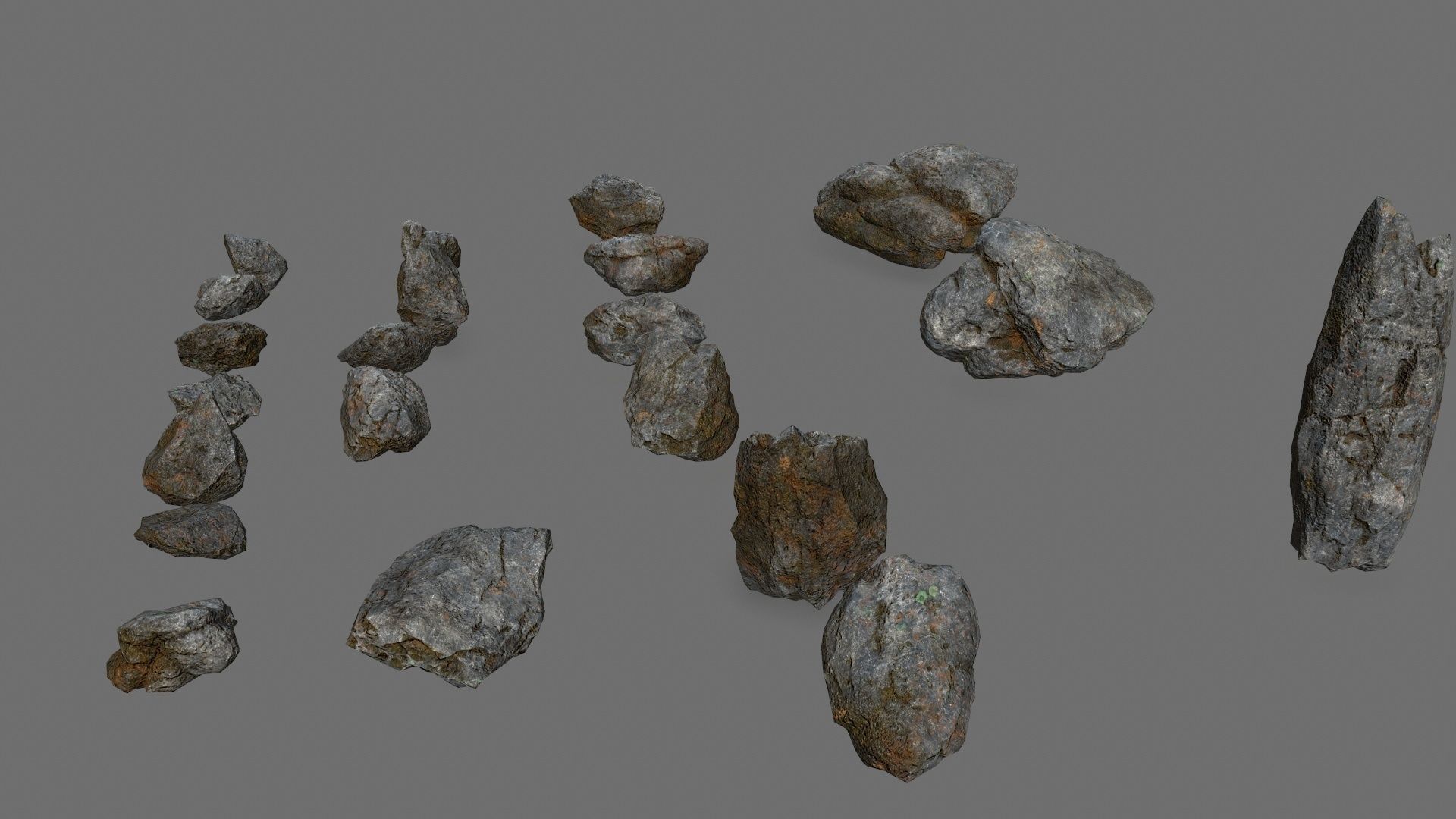 rocks Low-poly 3D model_4