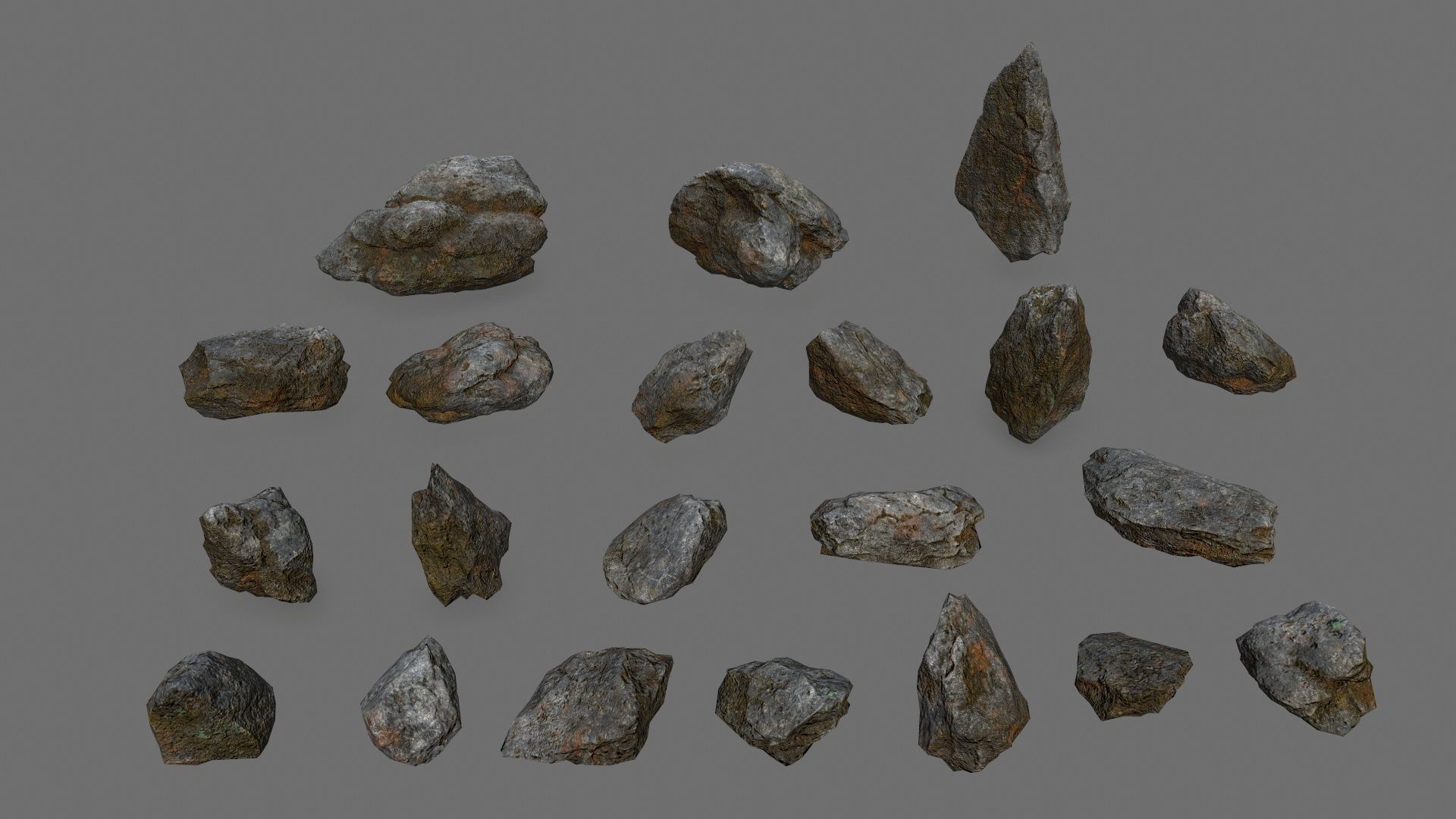 rocks Low-poly 3D model_1