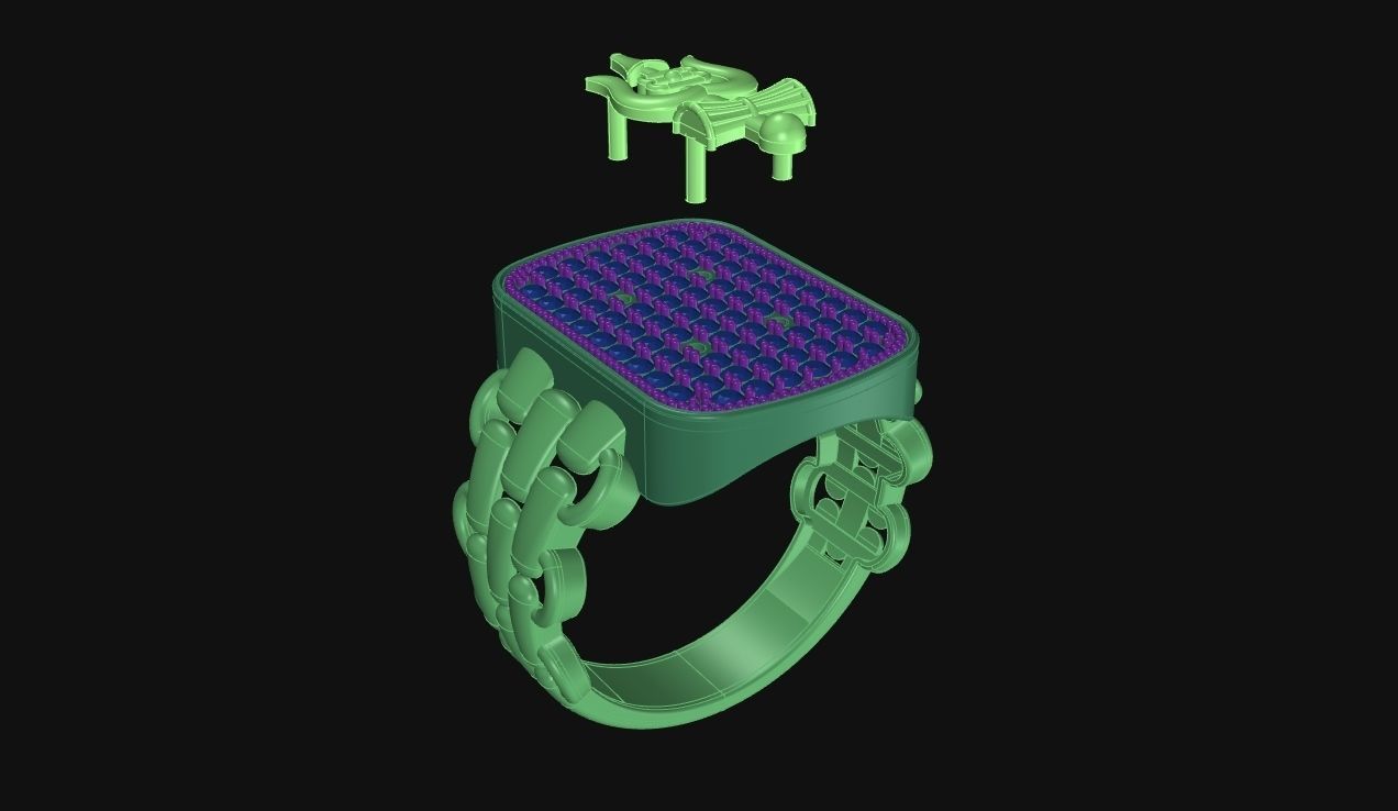 Mahadev Trishul Ring 3D print model_9