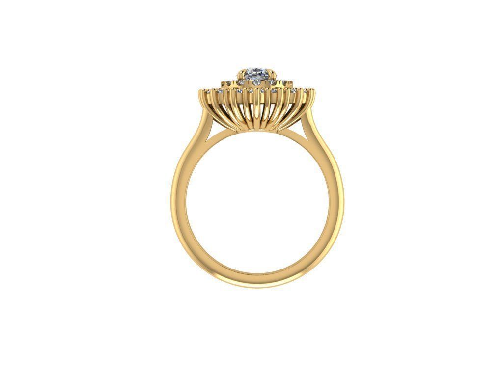 diamond cluster ring double halo 3D print model_3