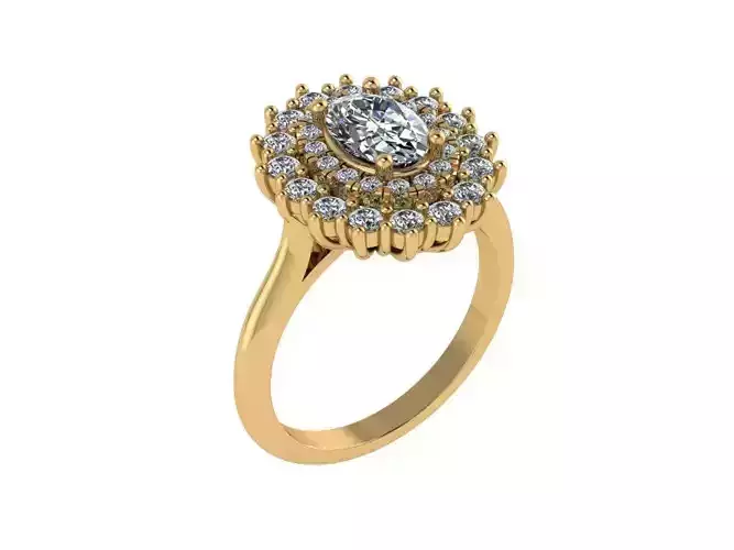 diamond cluster ring double halo