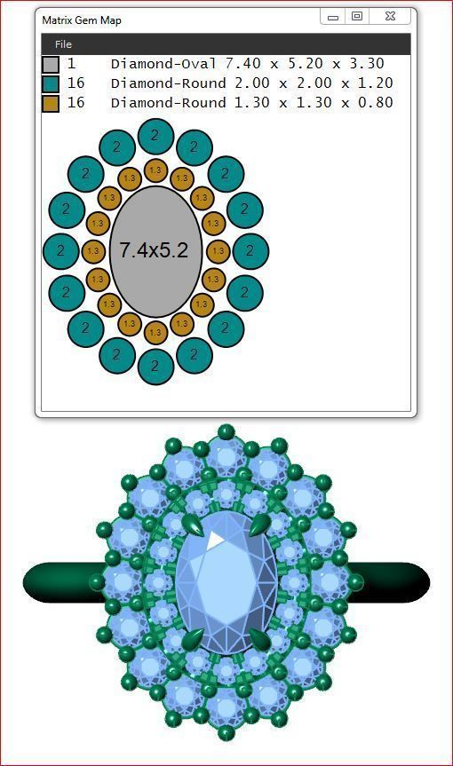 diamond cluster ring double halo 3D print model_8