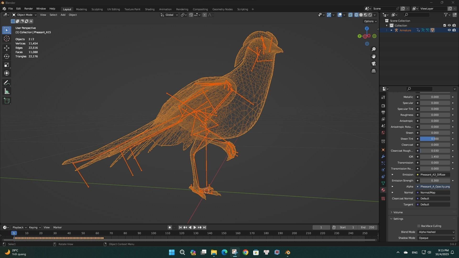 Pheasant A3 3D model_8