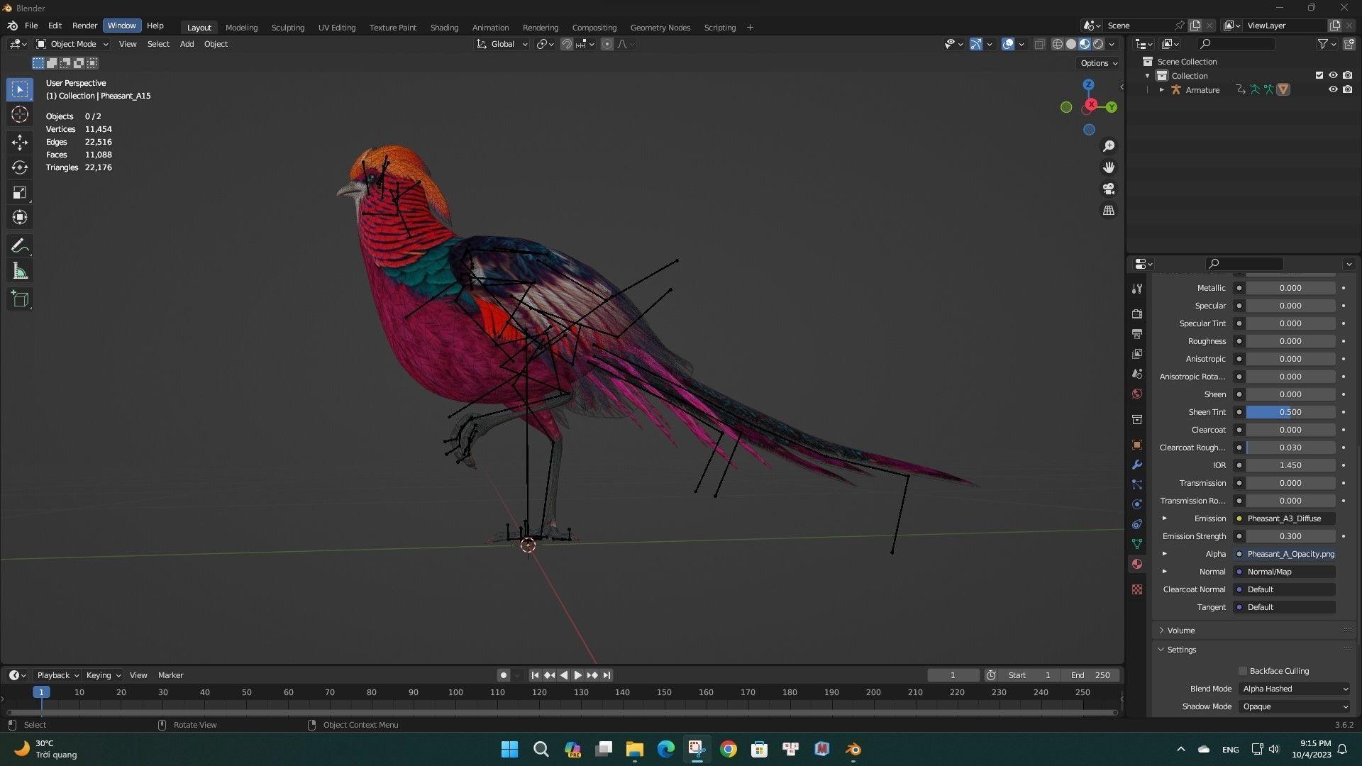 Pheasant A3 3D model_7